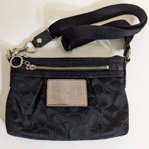Coach Poppy Signature Monogram Crossbody Black